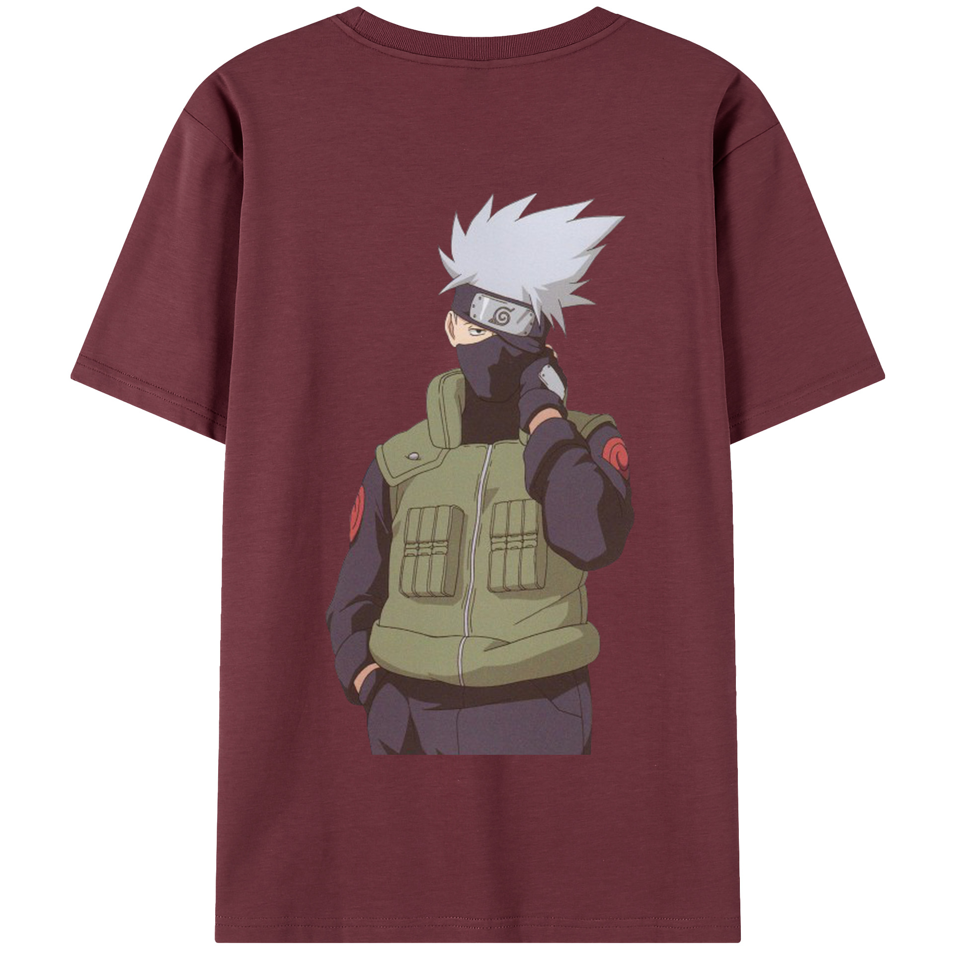 （画像用） NARUTO -ナルト- はたけ カカシ Hatake Kakashi 綿100％半袖Tシャツ（背面プリント）